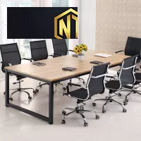 cụm bàn làm việc-bàn họp thiết kế đơn giản hình chữ nhật